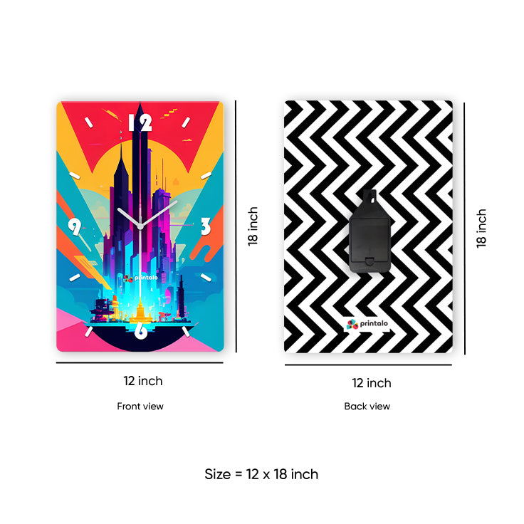 Bold Cityscape Wall Clock