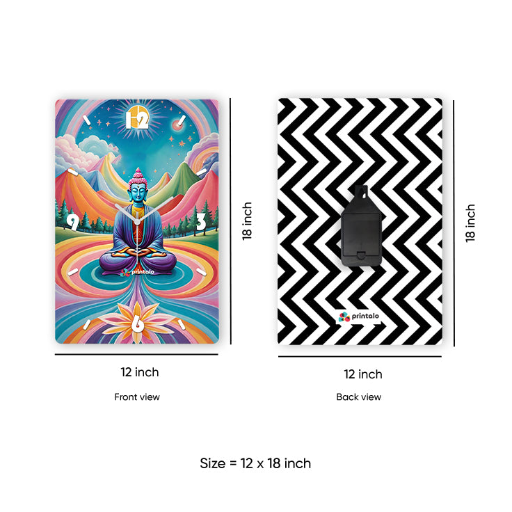 Psychedelic Meditation Buddha Wall Clock