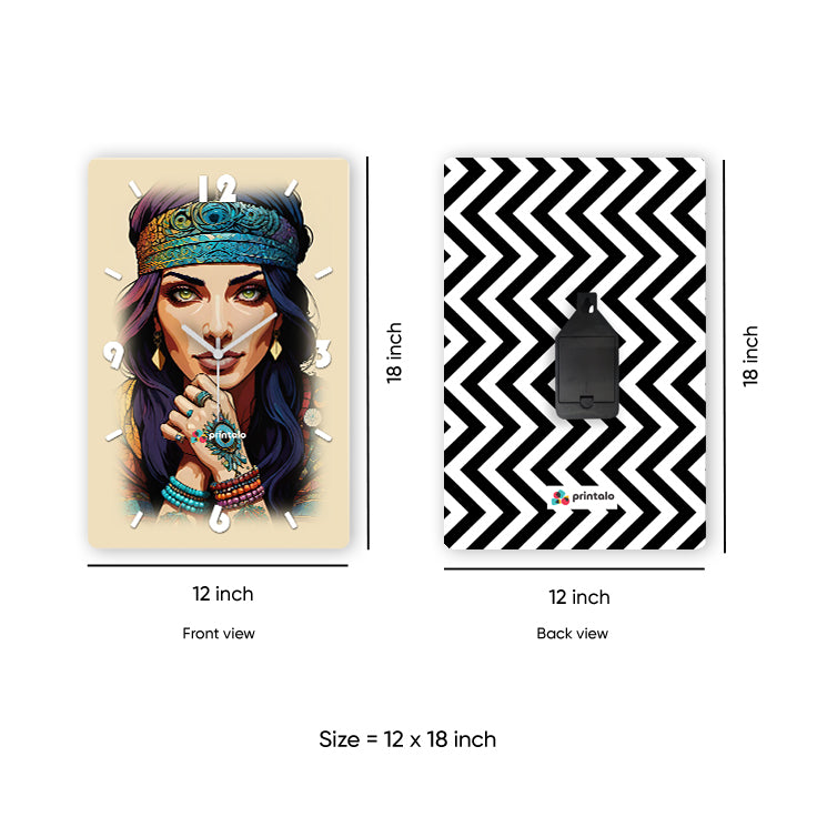 Boho Goddess Wall Clock