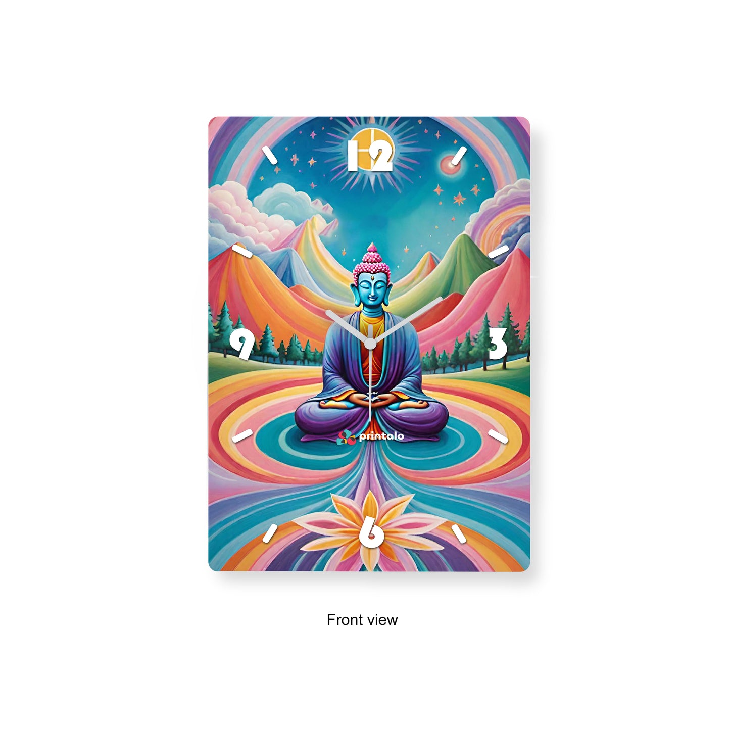 Psychedelic Meditation Buddha Wall Clock