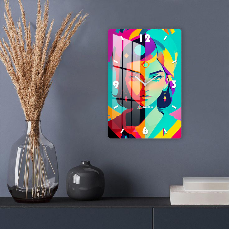 Flame & Moon Wall Clock