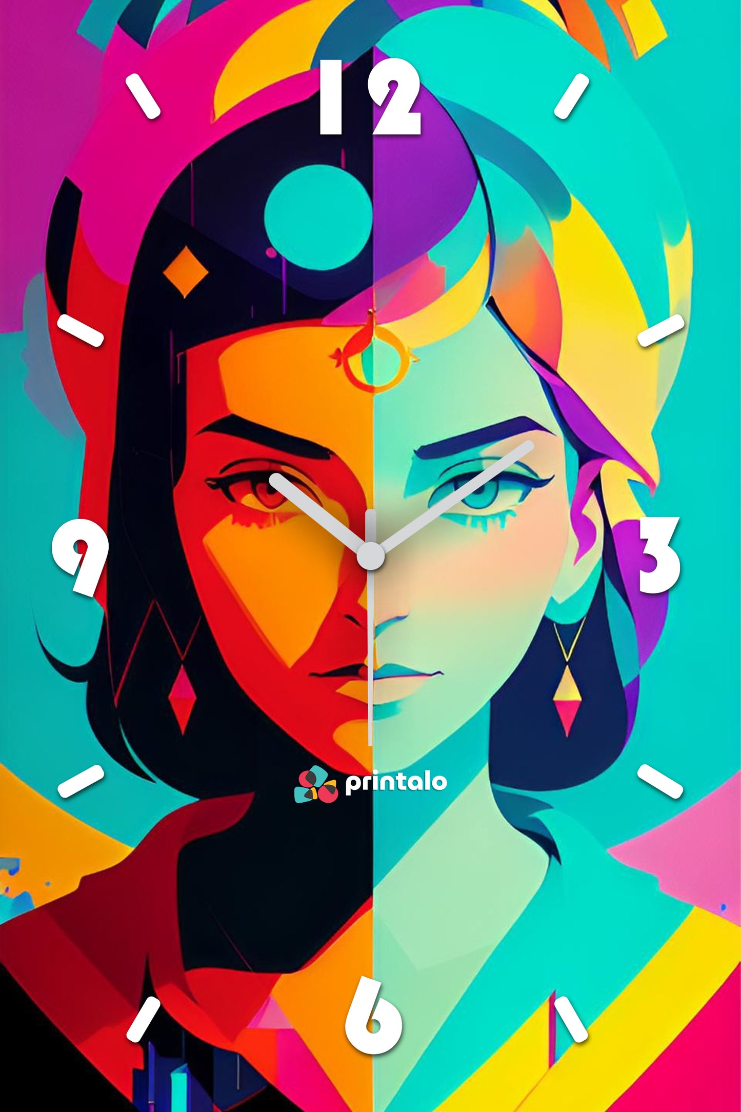 Flame & Moon Wall Clock