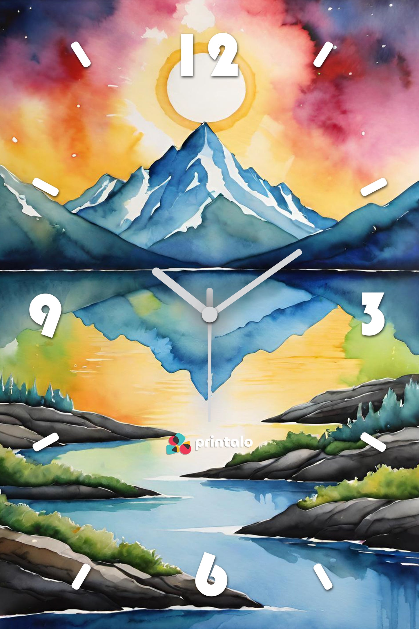 Mountain Stream Wall Clock
