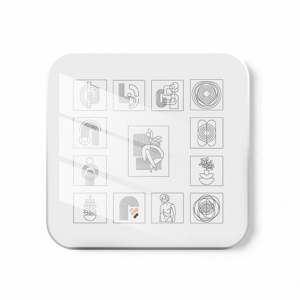 Modern Line Art Symbol Coaster