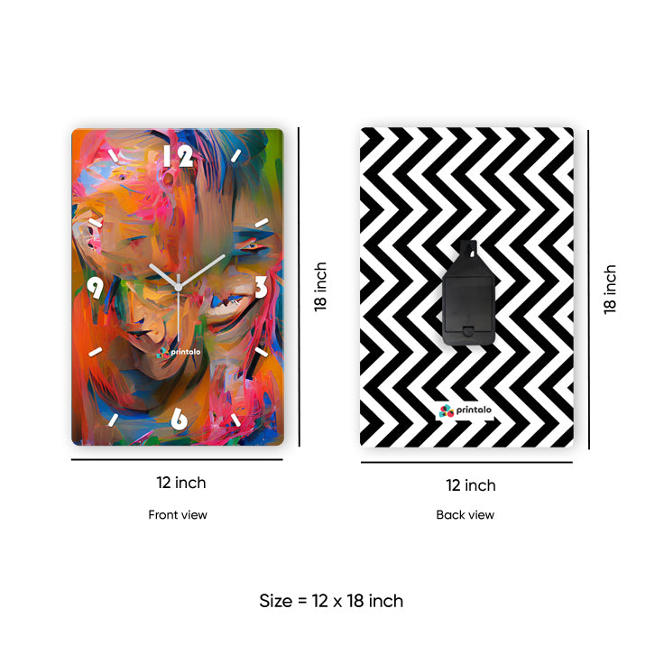 Rainbow Portrait Expression Wall Clock