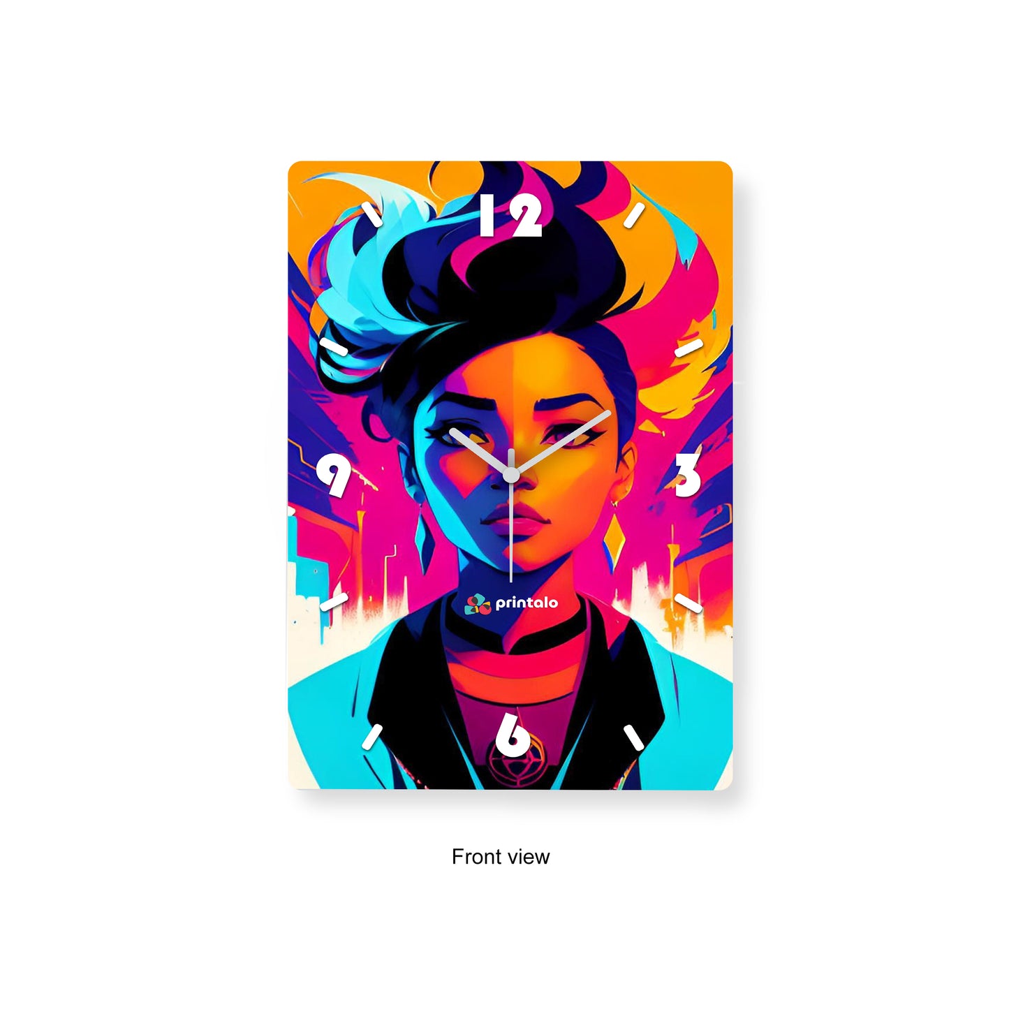 Neon Goddess Wall Clock