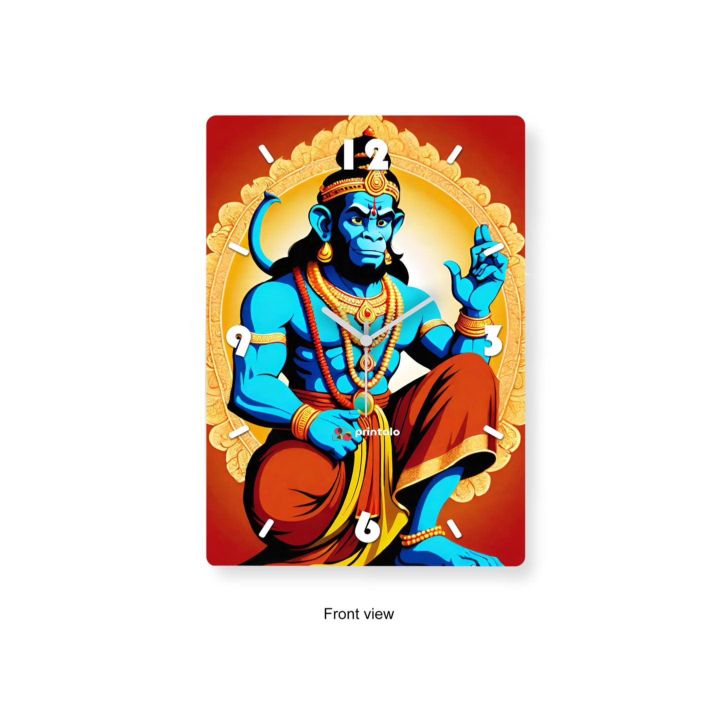 Divine Hanuman Golden Guardian Wall Clock