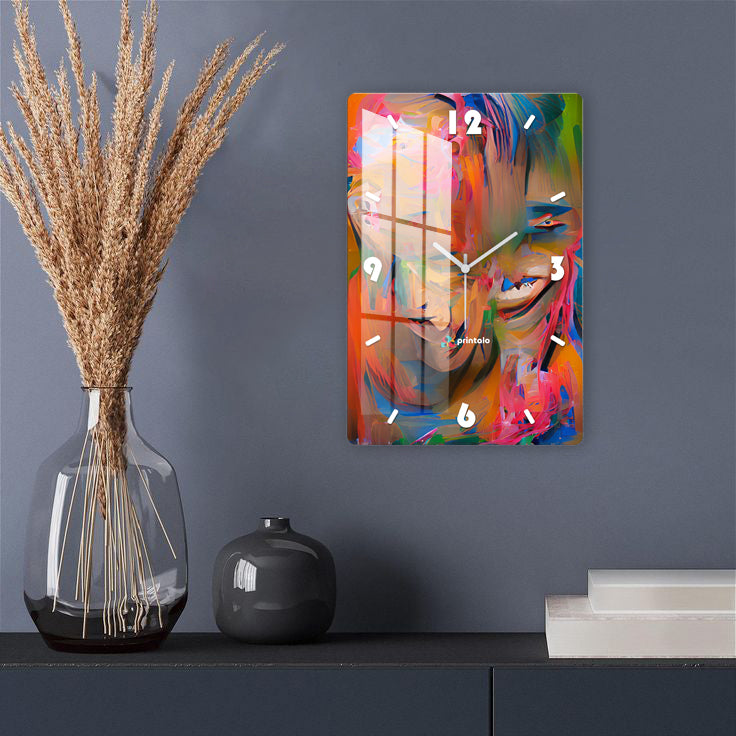 Rainbow Portrait Expression Wall Clock