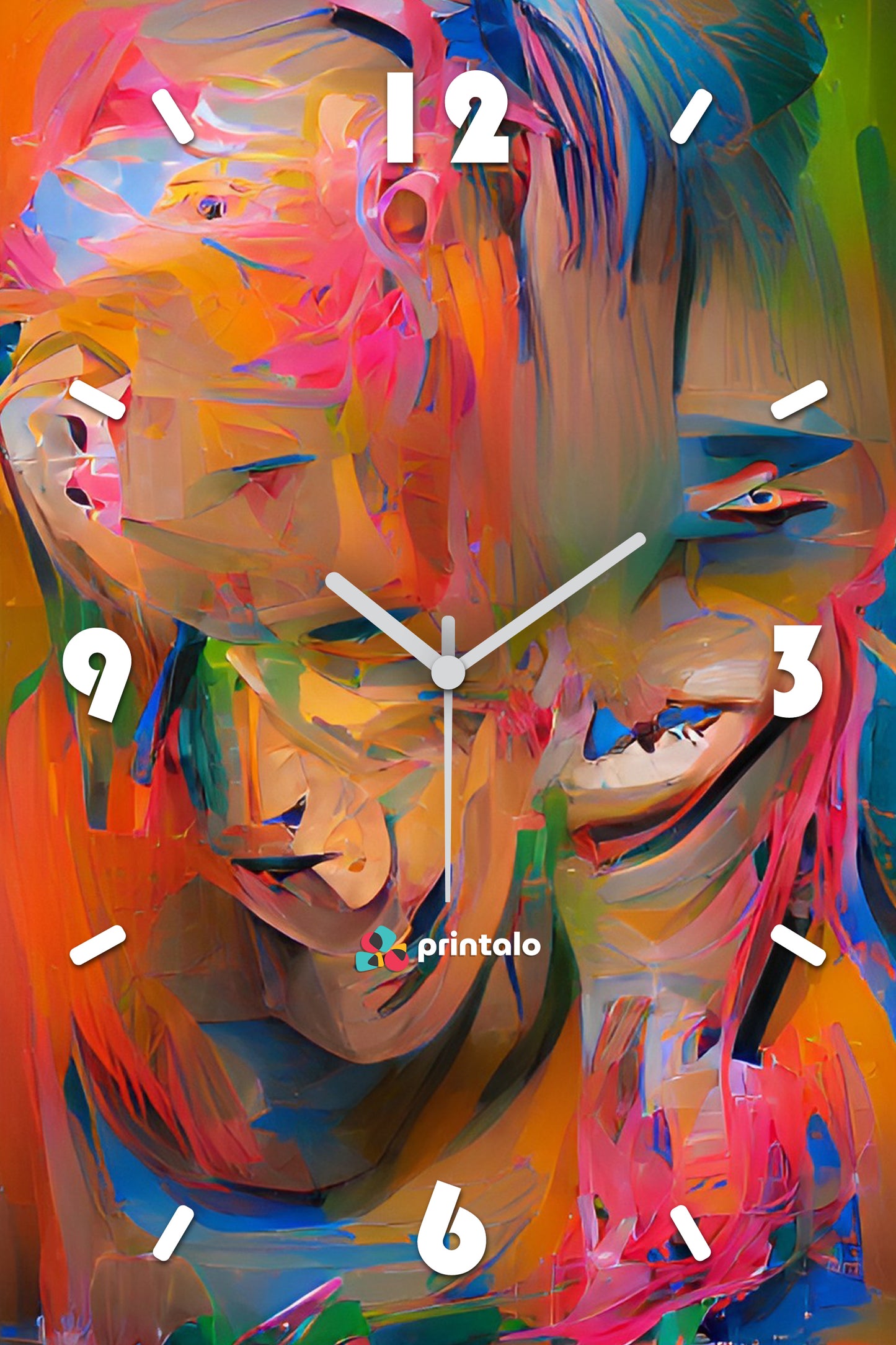 Rainbow Portrait Expression Wall Clock