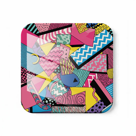 Retro Geometric Puzzle Pieces Coasters