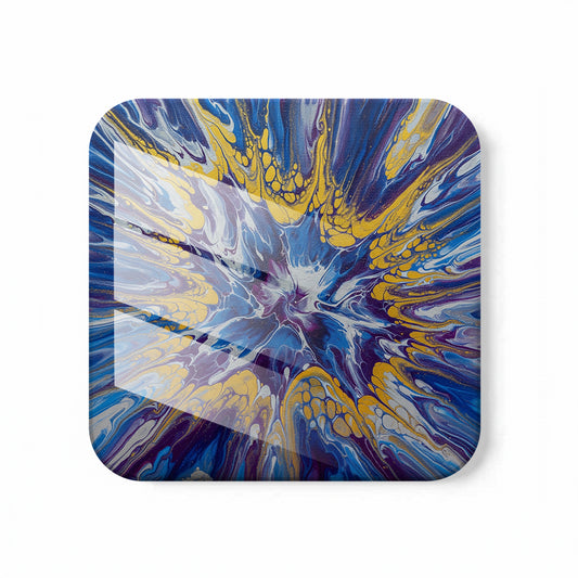 Acrylic Pour Burst Painting Coasters
