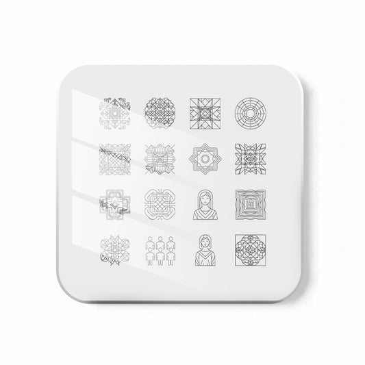 Mandala Line Art Grid Coaster