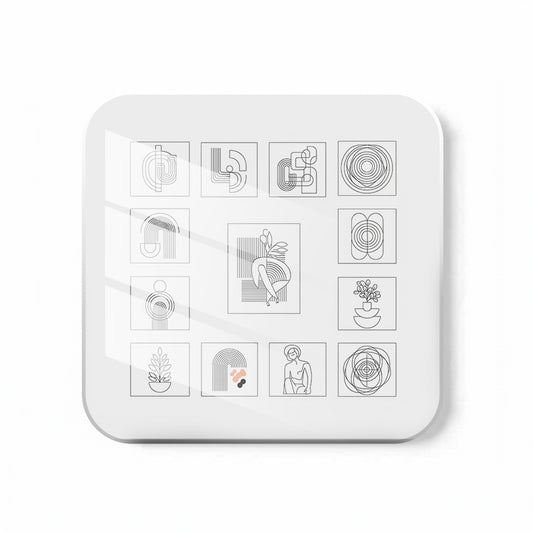 Modern Line Art Symbol Coaster